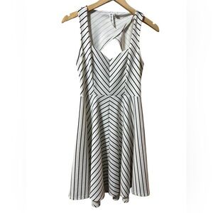 Others Follow Black/white Stripe Dress Sleeveless Cutout women Size M
